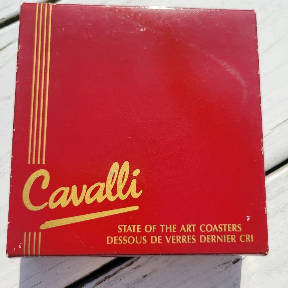 Vintage Cavalli Floral Coaster Set Orchids Made in New Zealand Original Box - Picture 11 of 16